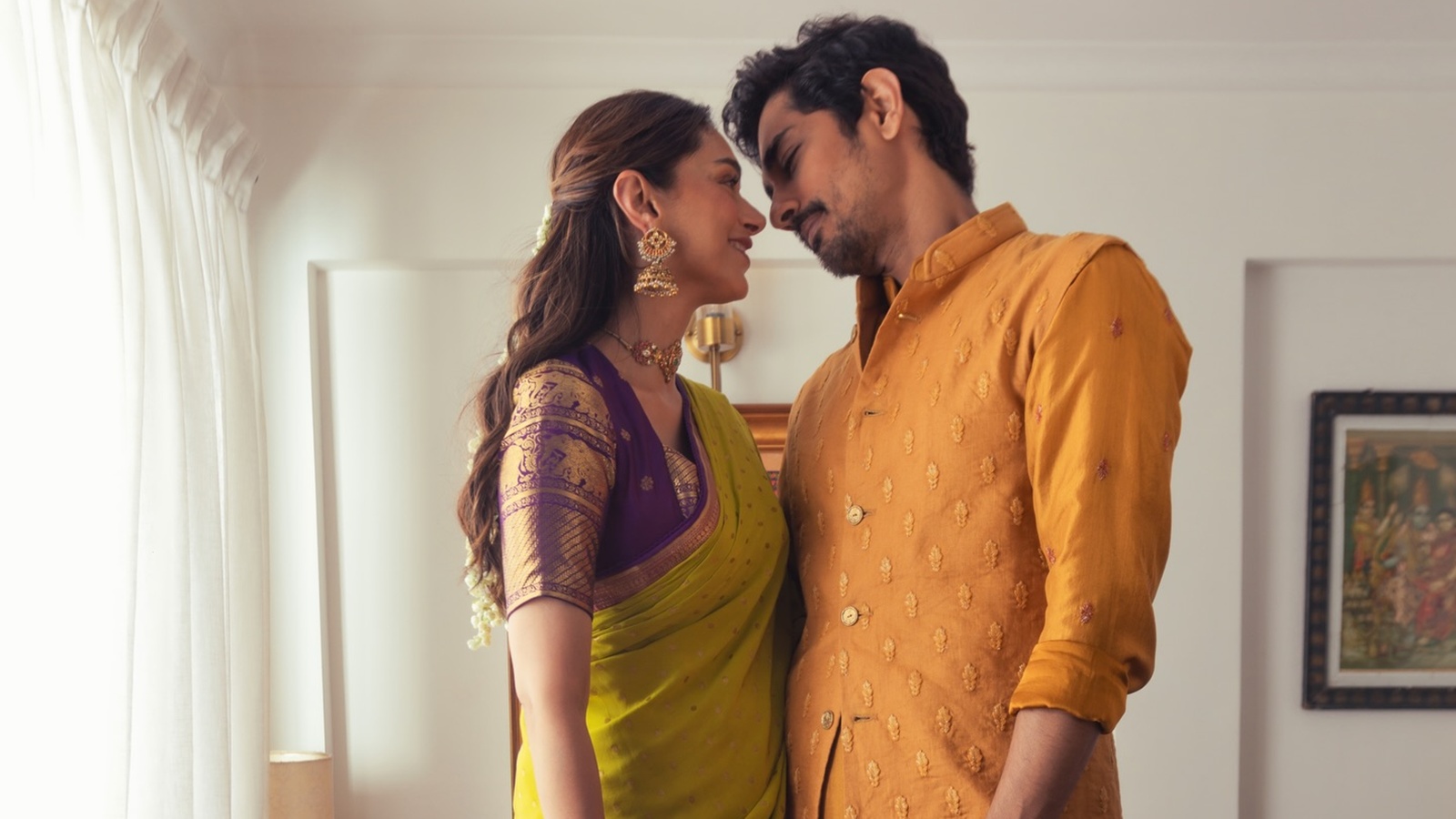 Vintage textures, custom prints: Aditi Rao Hydari and Siddharth’s first home is a masterclass in Indian maximalism
