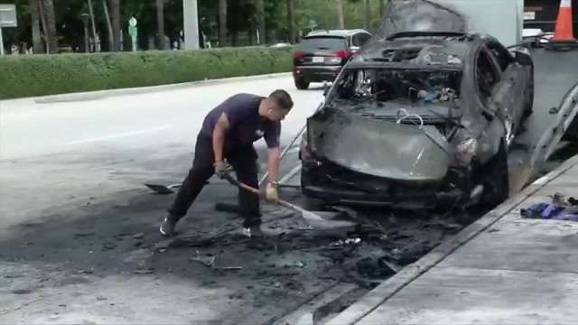 1 hospitalized after car catches fire in Sunny Isles Beach