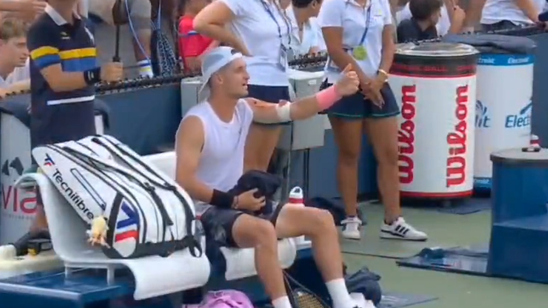 Furious US Open star has angry meltdown at trainer who refuses to treat ‘cramp’ during medical timeout