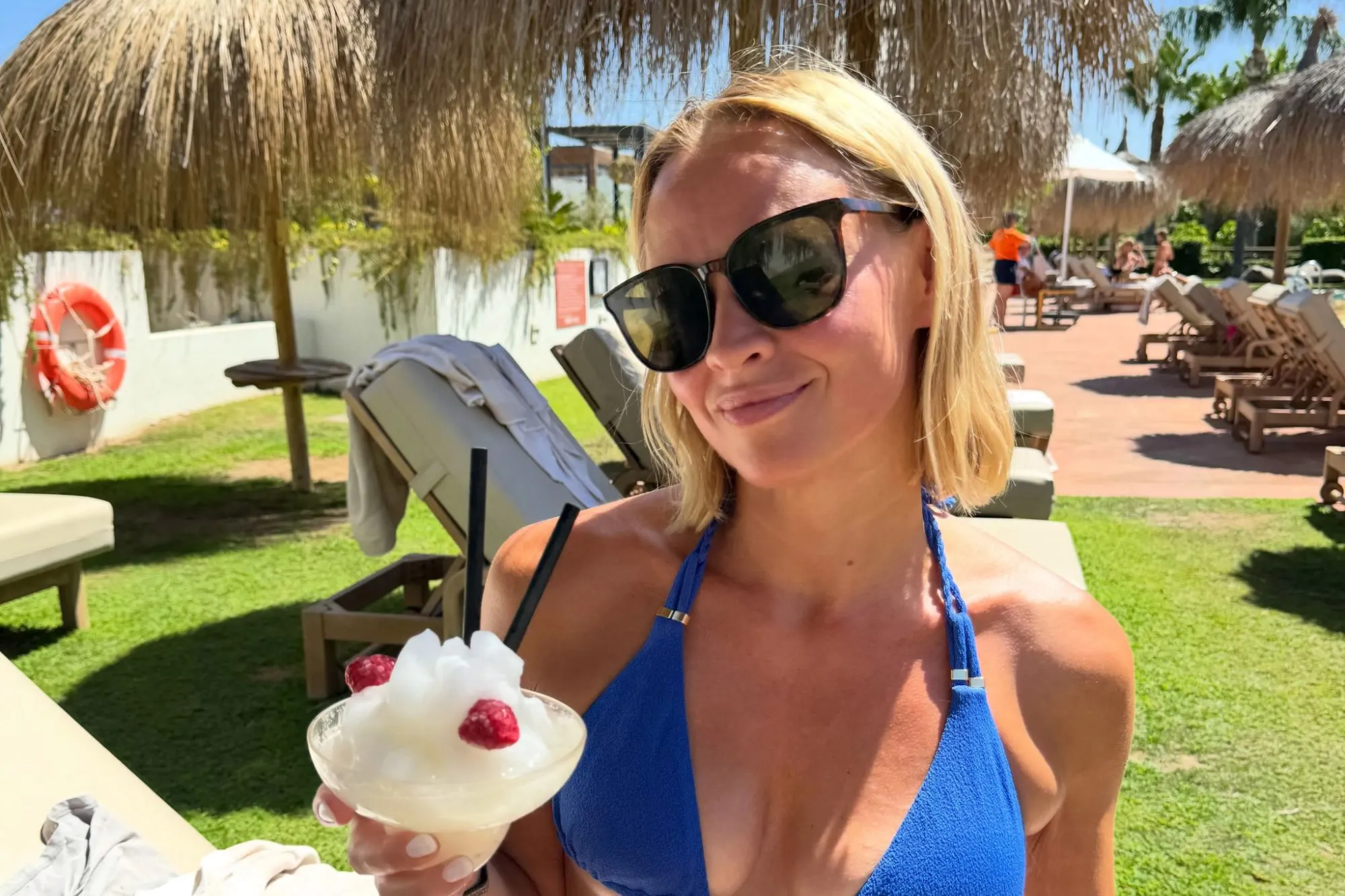 Girls Aloud’s Kimberley Walsh sizzles in petrol blue bikini in new family holiday snaps as BFF Cheryl plots comeback