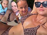 Ola Jordan shows ex James what he's missing as she poses in a leopard print bikini while getting used to life as a single mum on holiday with daughter Ella after 'incredibly tough' split