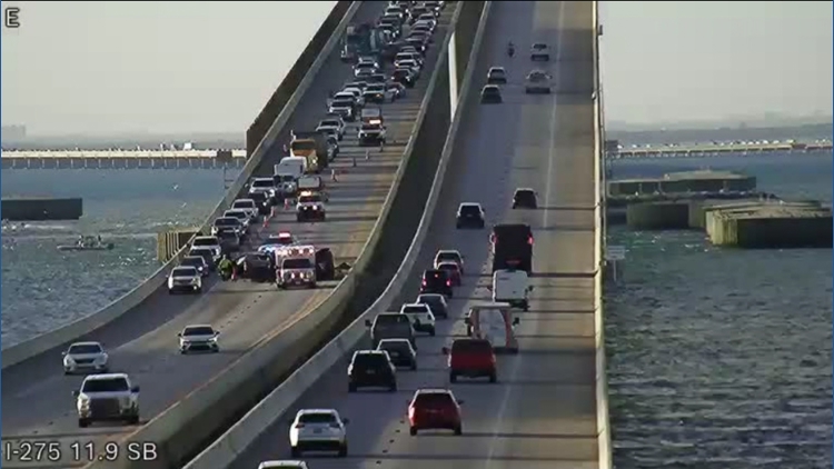 Crash shuts down northbound Sunshine Skyway Bridge; emergency crews responding