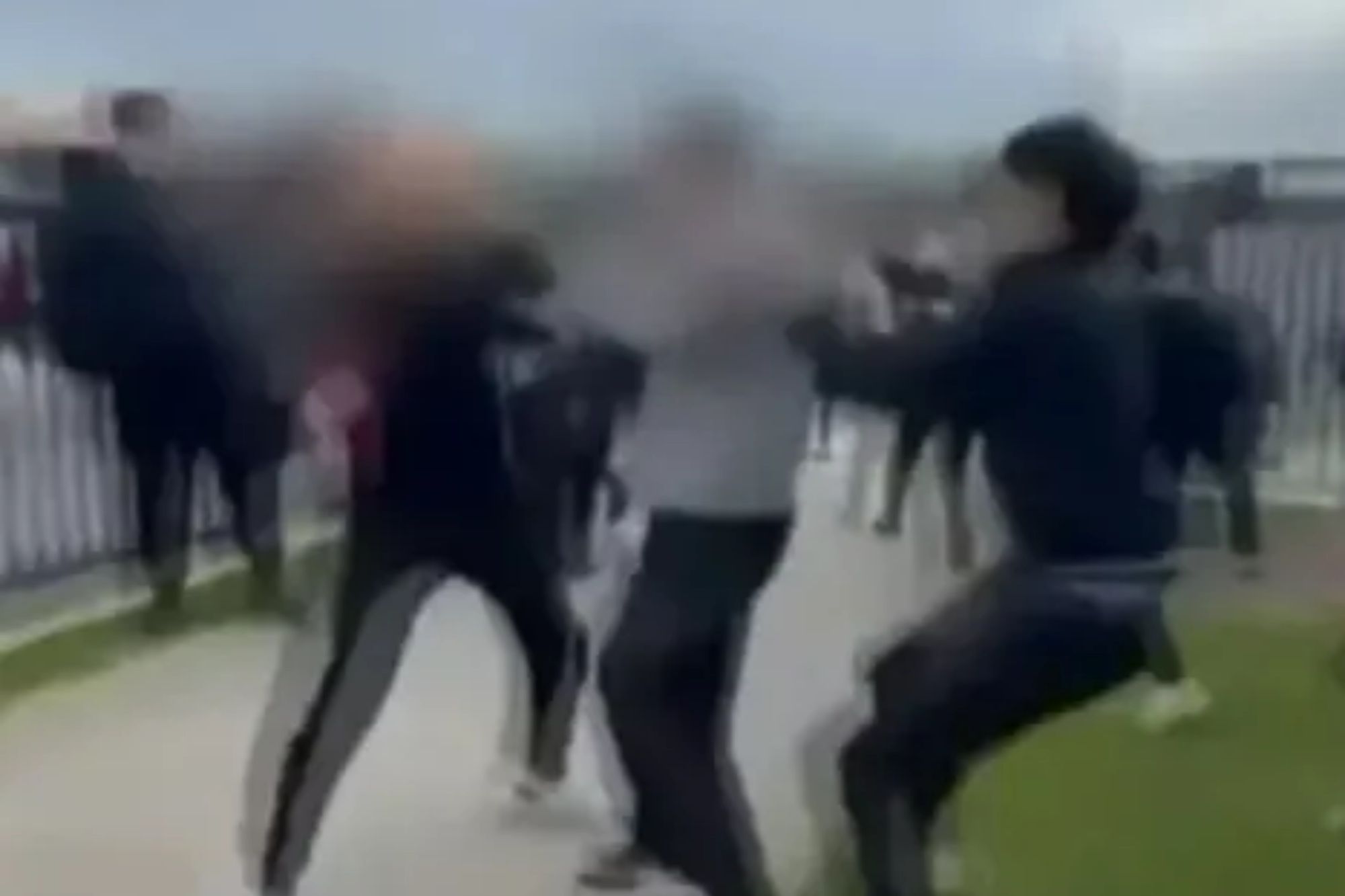 Shocking moment dad is thrown to ground and repeatedly punched by schoolboy after ‘confronting daughter’s bullies’