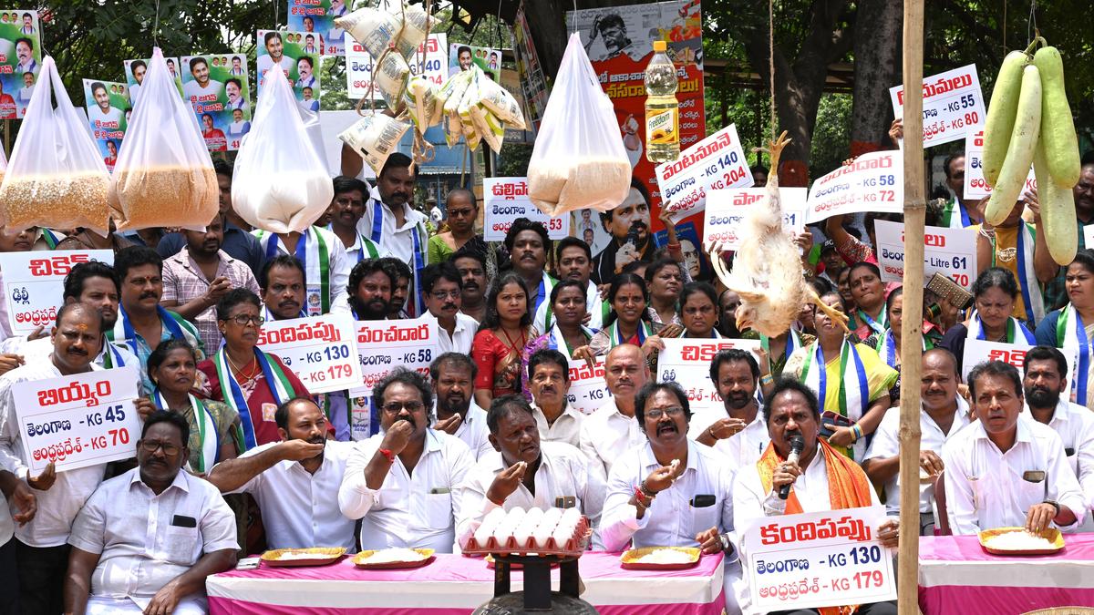 YSRCP stages film inspired protest over rising prices of essential commodities