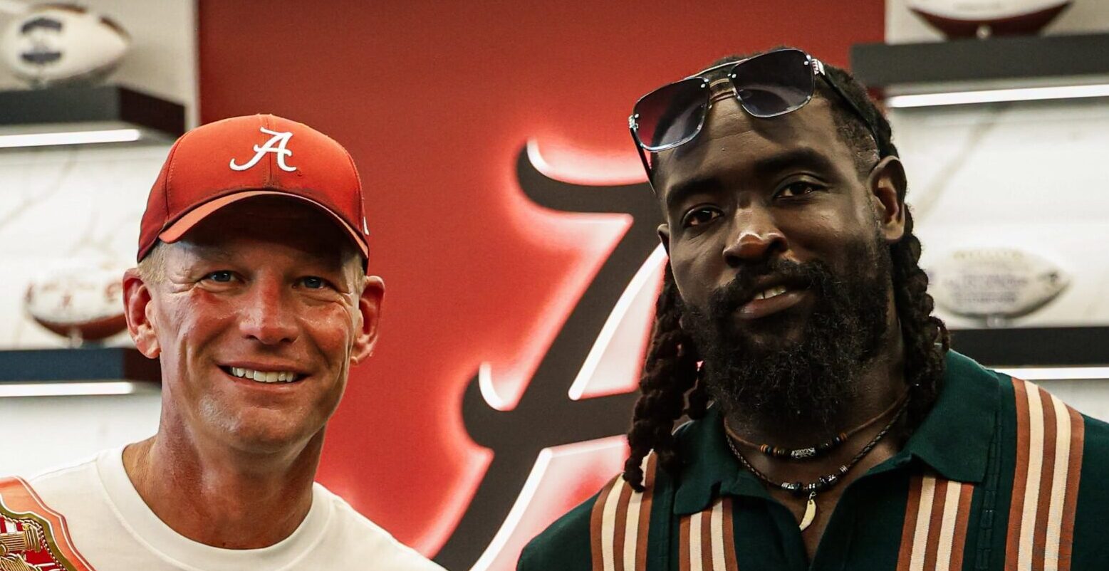 Oba Femi Returns To University Of Alabama, Speaks With Football Team