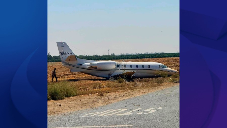 Private jet crash lands in Central Valley