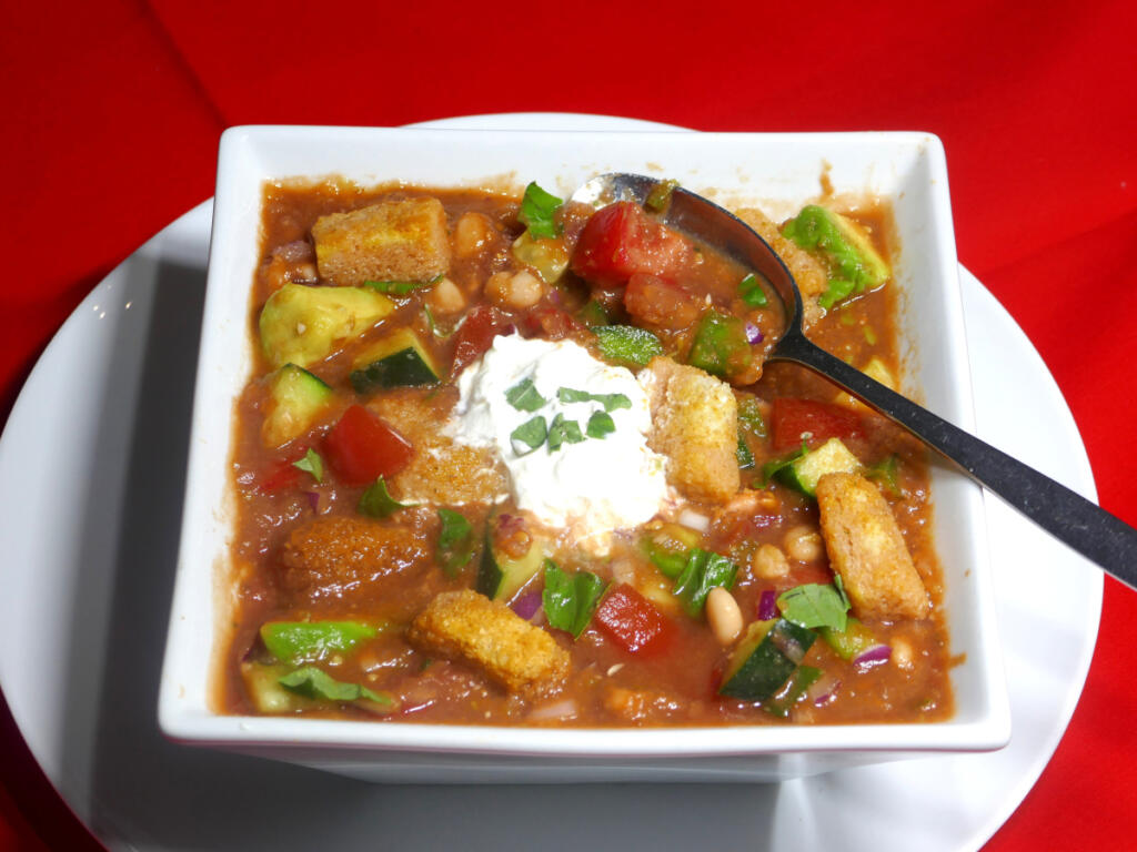 Chunky gazpacho is quick, tasty meal full of veggies