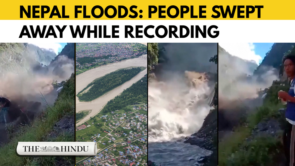 Nepal floods: people recording videos swept away by floodwaters