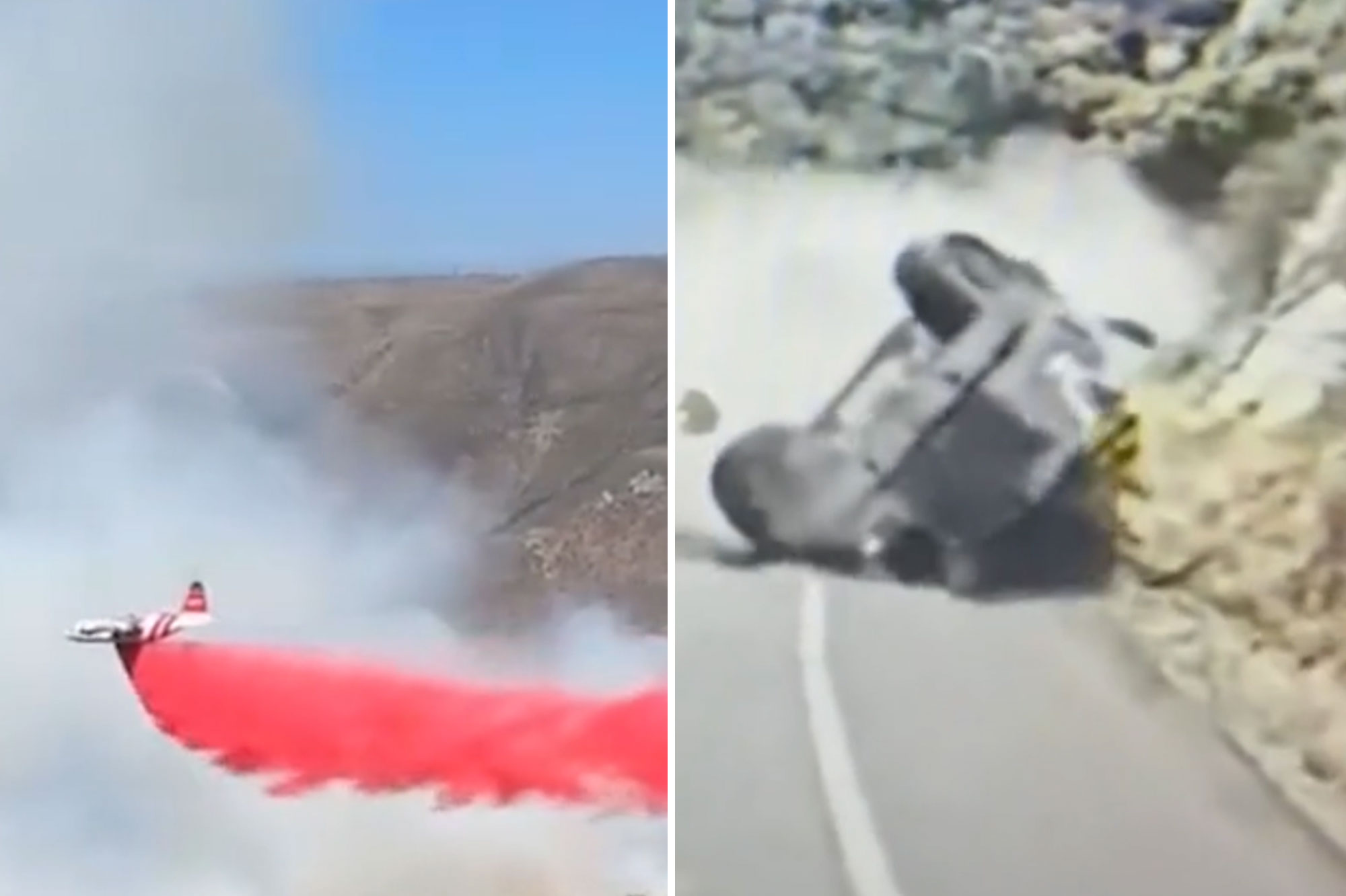 Colorado Fire sparked by truck flipping near Yosemite as heart-stopping dashcam emerges