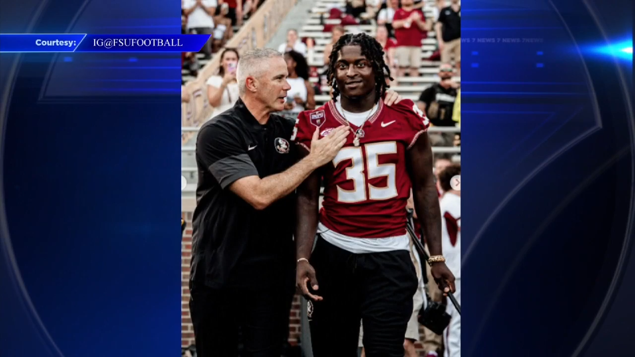 FSU linebacker Ethan Pritchard leads team out for season opener amid recovery from gunshot wound to the head