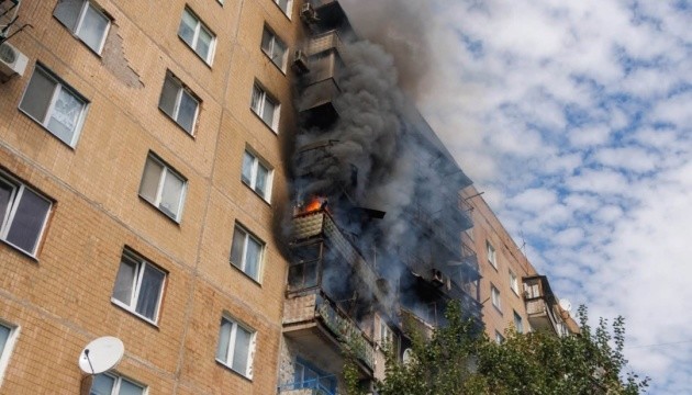 Russian drone attack sparks fires in high-rise buildings in Kramatorsk