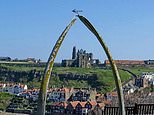 Whitby's famous Whalebone Arch, erected in 1853, is dug out of the ground - to be replaced by 'ethical' £70,000 bronze replica