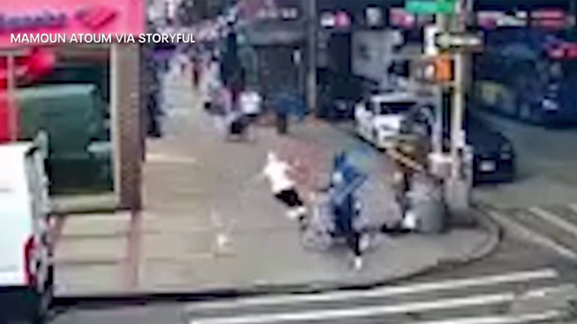 Shocking video shows man hurling trash can at 90-year-old Brooklyn woman