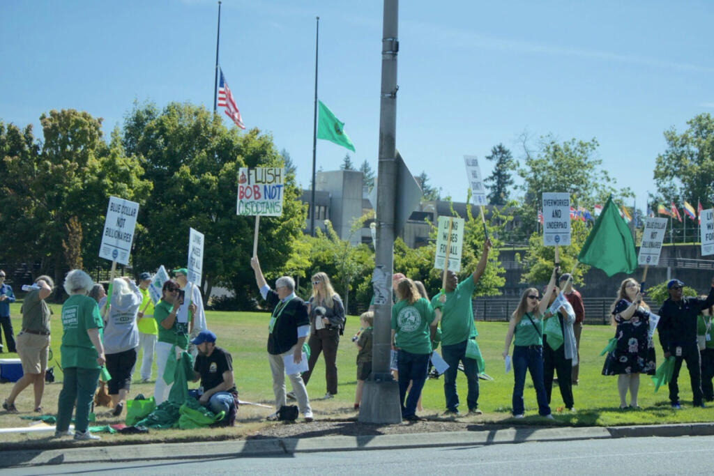 Washington state workers stage walkout