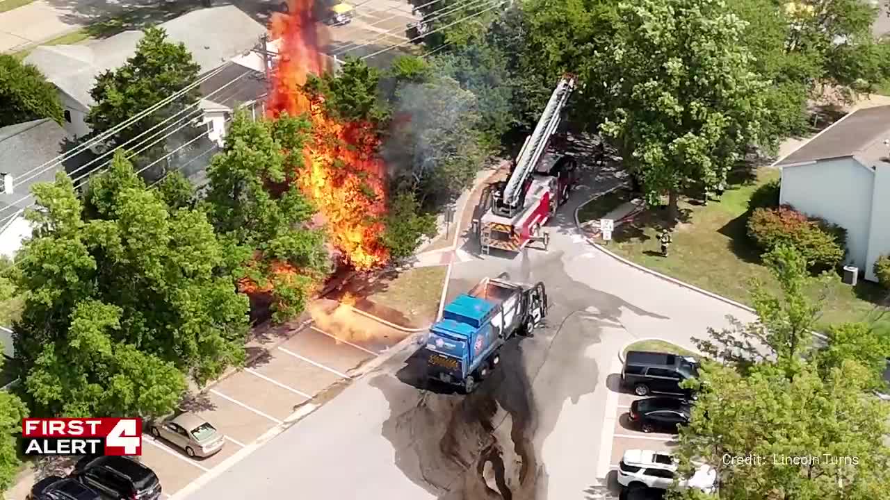 WATCH: Garbage truck catches fire, triggering explosion near St. Louis County elementary school