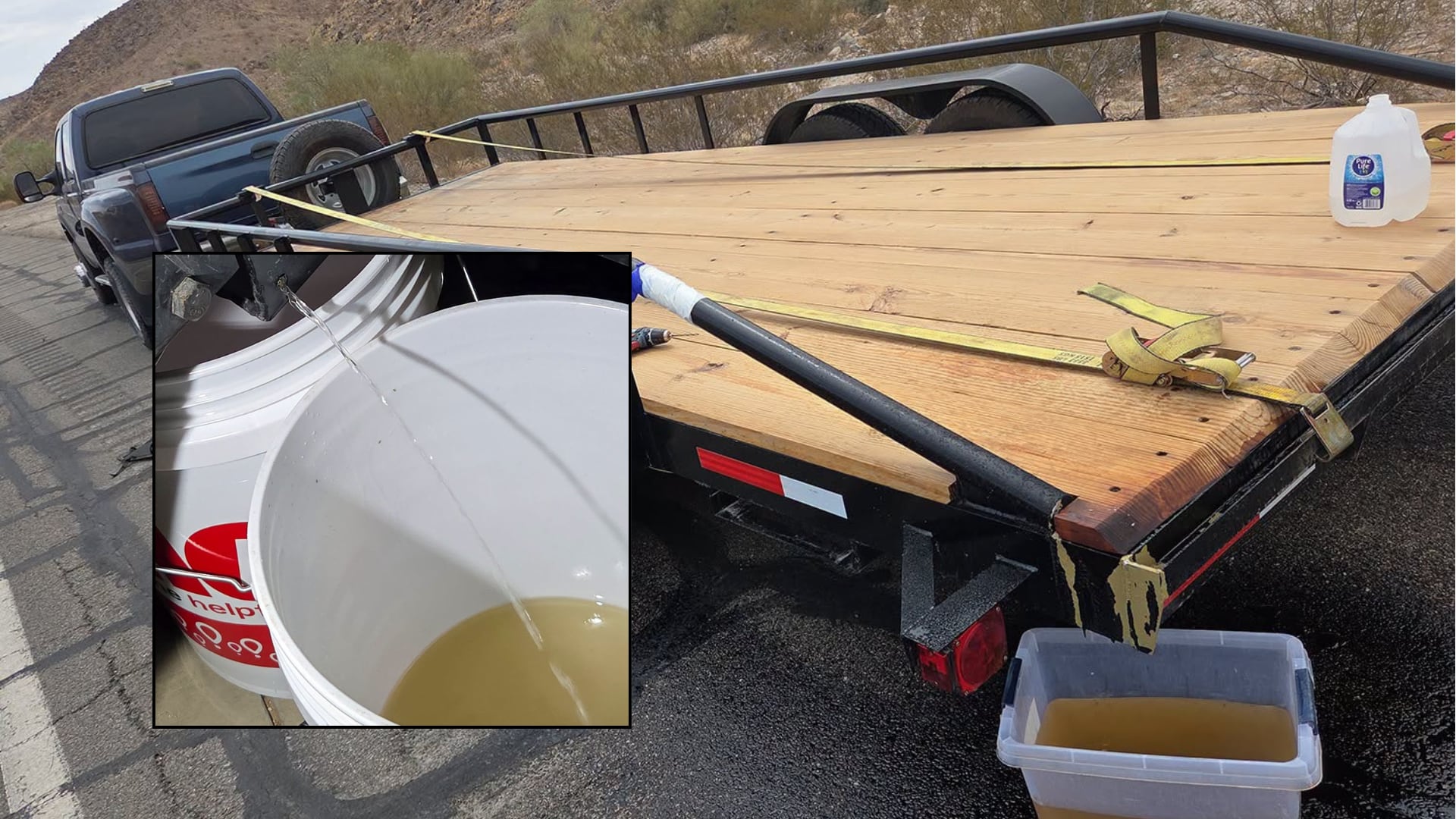 Arizona troopers stop driver with gallons of liquid meth hidden inside trailer rails