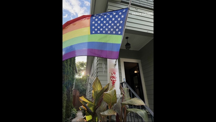 Northeast Portland home flying Pride flag vandalized; police investigating as possible bias crime