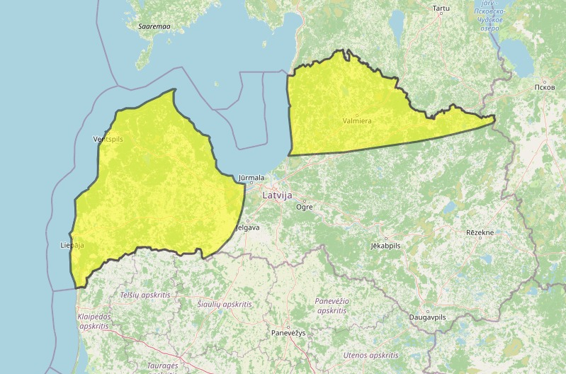Heavy rain alert Friday in northern, western Latvia