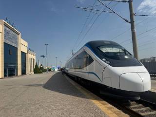 A high-speed electric train now links Urgench and Khiva