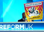 Greenpeace hijacks Reform conference stage with banner attacking Farage and Tice over opposition to Net Zero