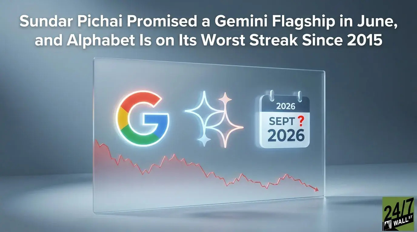 Sundar Pichai Promised a Gemini Flagship in June, and Alphabet Is on Its Worst Streak Since 2015