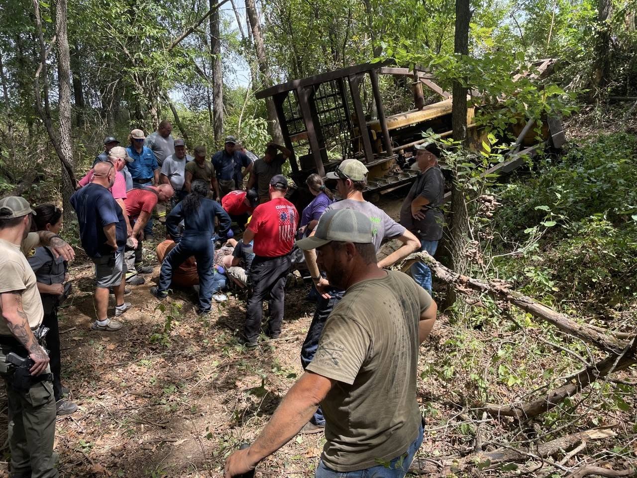 Man partially crushed by bulldozer after freak accident