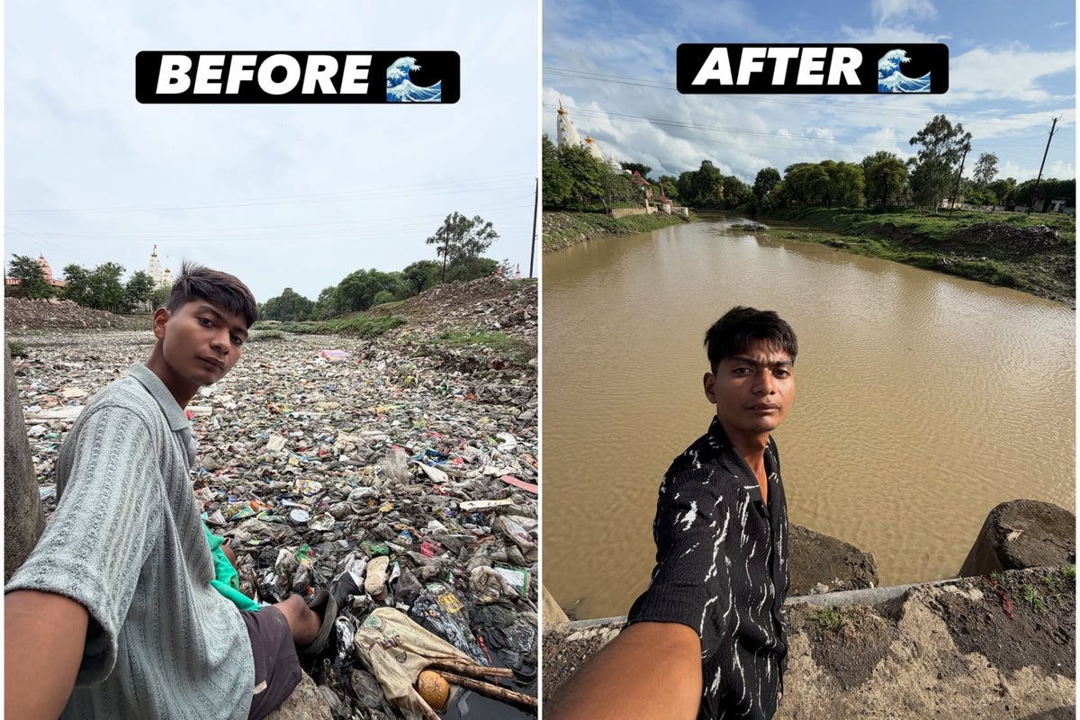 How a 21-year-old man single-handedly cleaned a trash-filled river in India