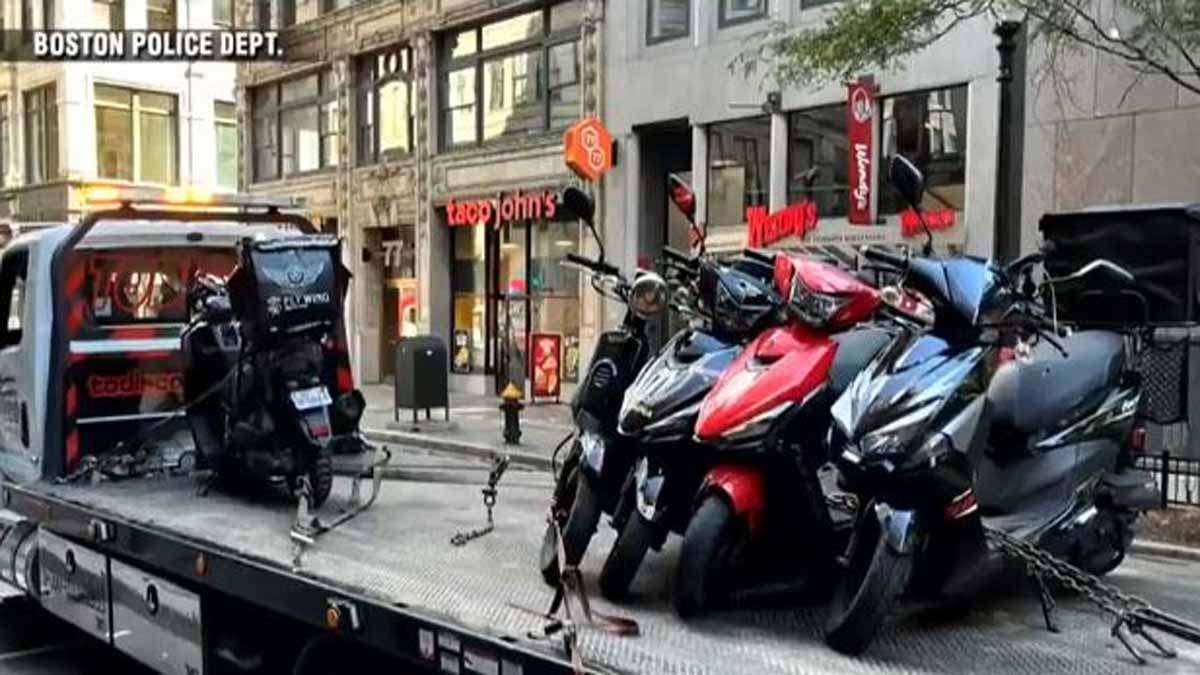 Boston police tow 6 mopeds and motorcycles, issue tickets in Downtown operation