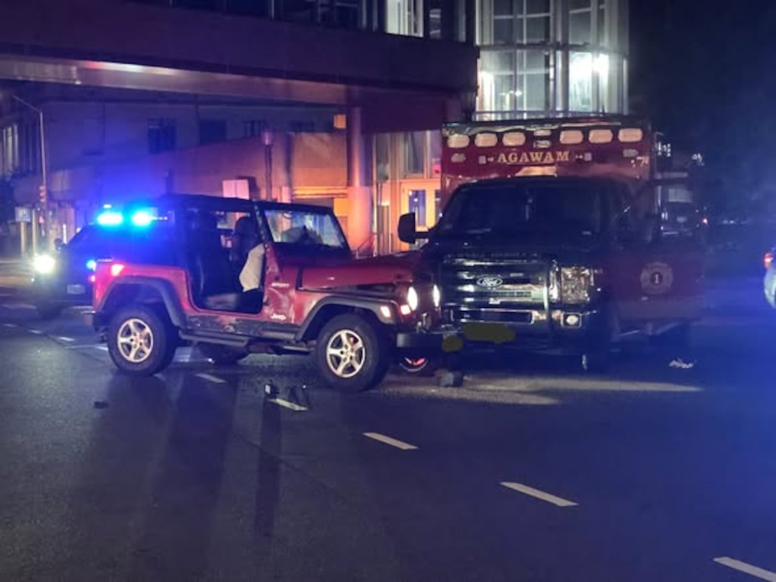 Agawam ambulance collision in Springfield injures 2 paramedics, 1 passenger