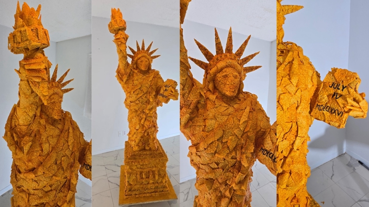 Nacho average Statue of Liberty: Texas artist builds her out of Doritos for chance to win $250k