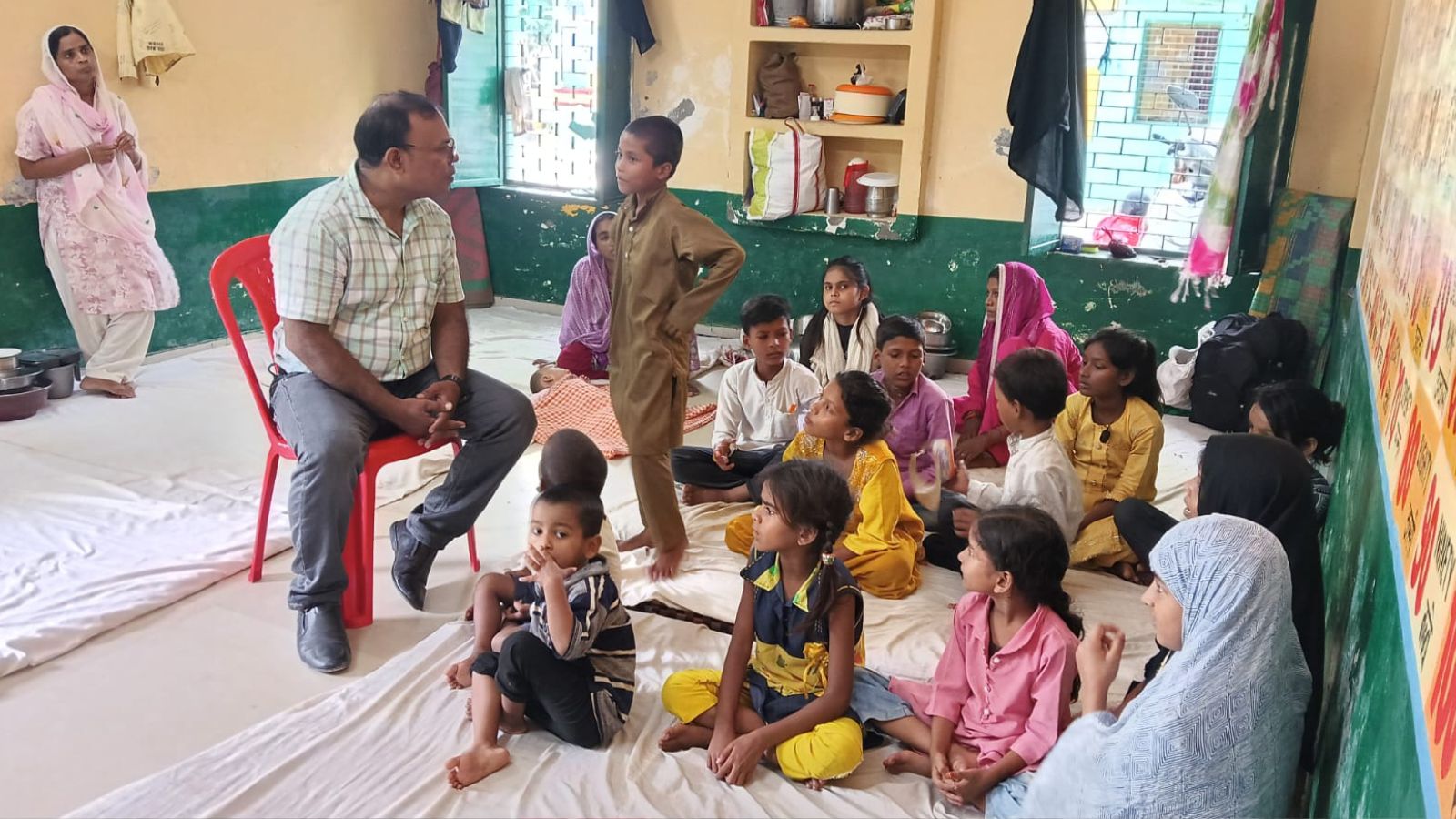 For Varanasi’s flood-hit children, the walk to school is now just a few steps