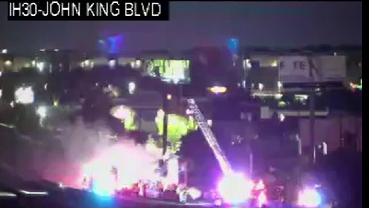 Early morning truck fire shuts down Eastbound Interstate 30 in Rockwall County