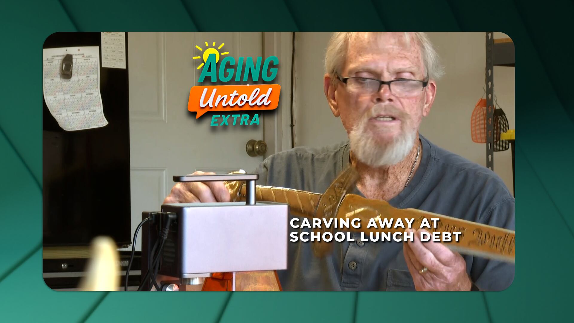 Retired firefighter carves swords to pay down student lunch debt