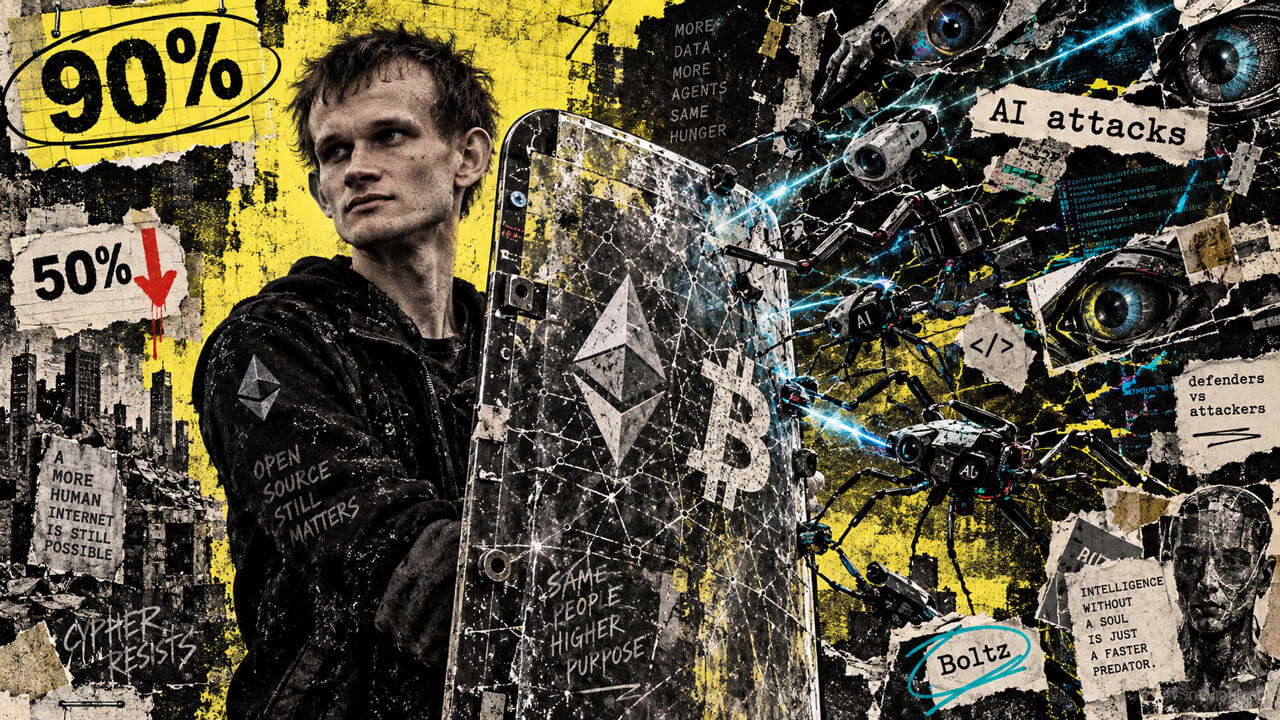 Vitalik Buterin now confident AI won’t break crypto, betting 90% of his net worth
