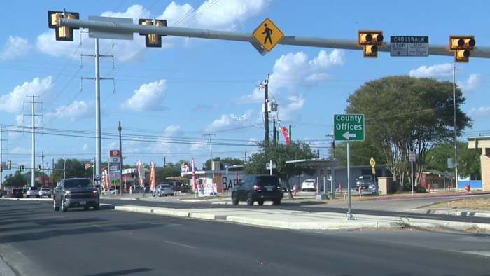 New pedestrian signals installed along Pleasanton Road aim to make crossings safer for walkers, wheelchair users