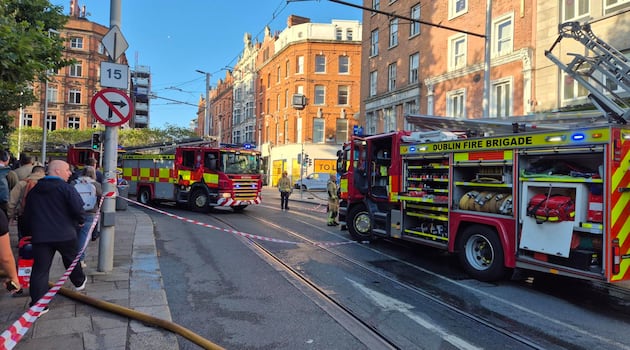 Luas services resume following disruption caused by fire near Grafton Street