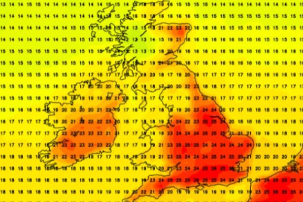 UK weather maps turn red hot as 26C September scorcher looms - see 18 warmest counties