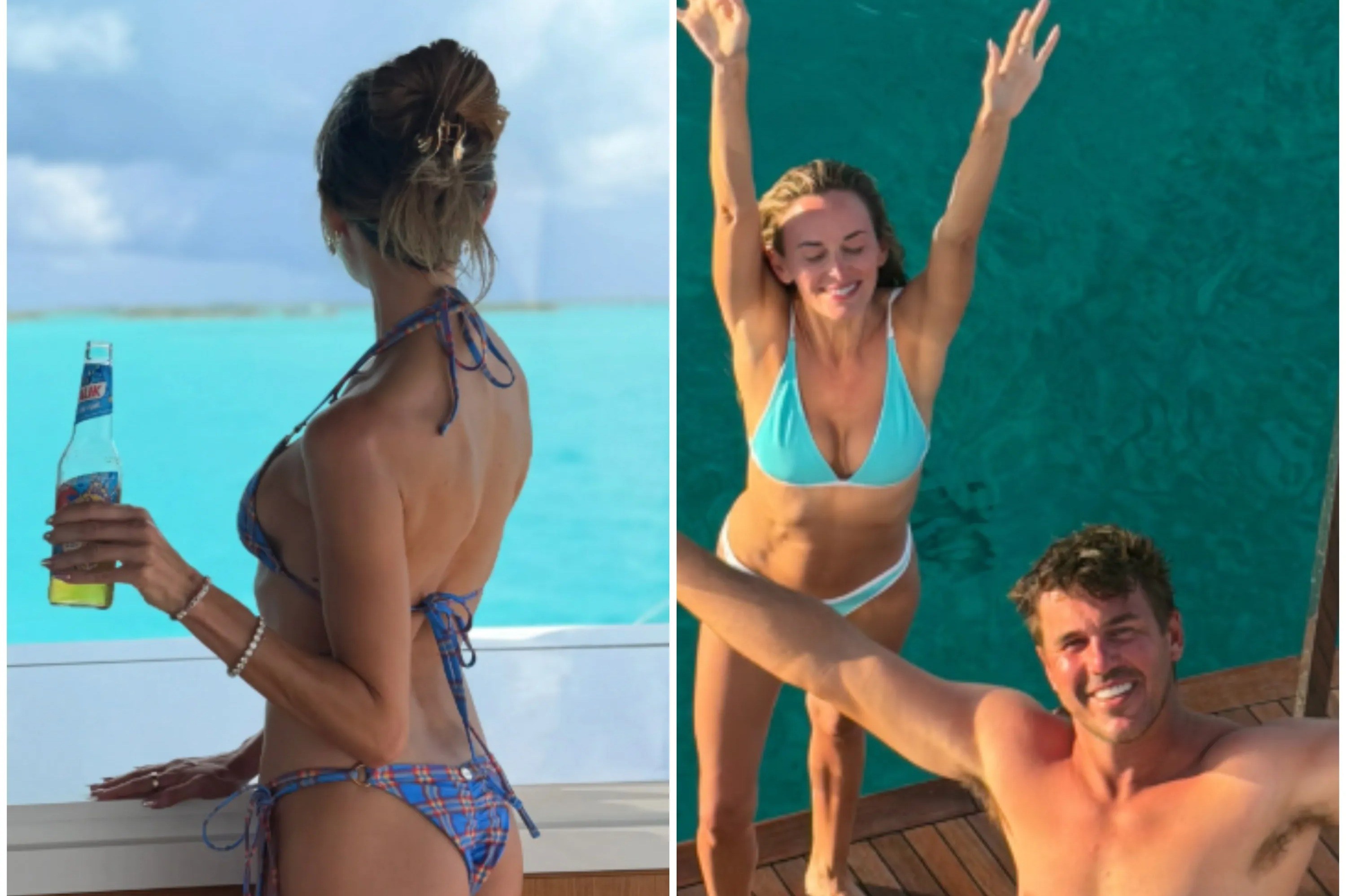 Jena Sims has ‘time of my life’ in tiny bikini as golf Wag leaves jaws on floor with mind-blowing downwards snap
