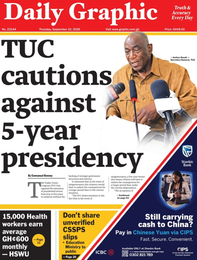 Today’s frontpages: Thursday, September 10, 2026