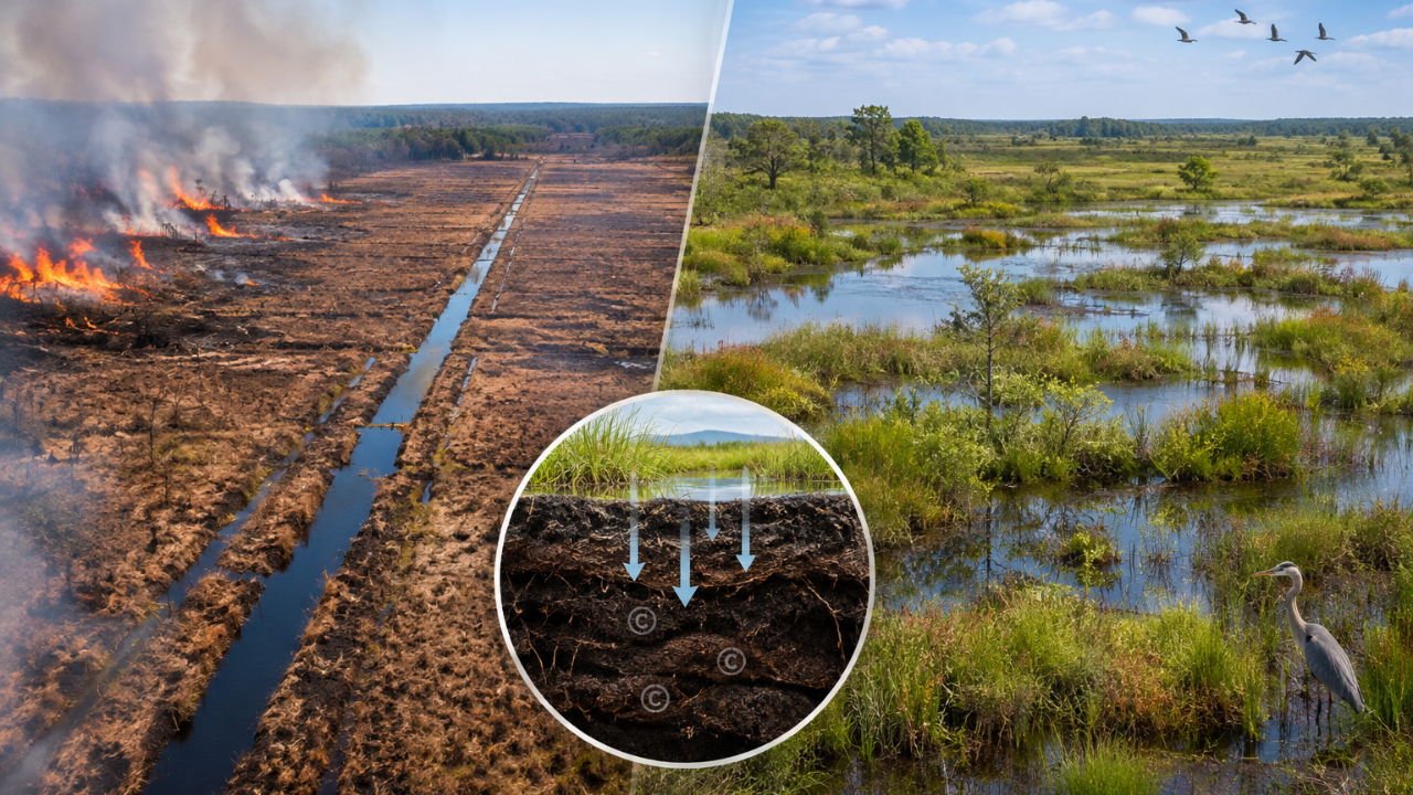 Failed farm cut 50 miles of ditches; scientists now plan to reflood peatland