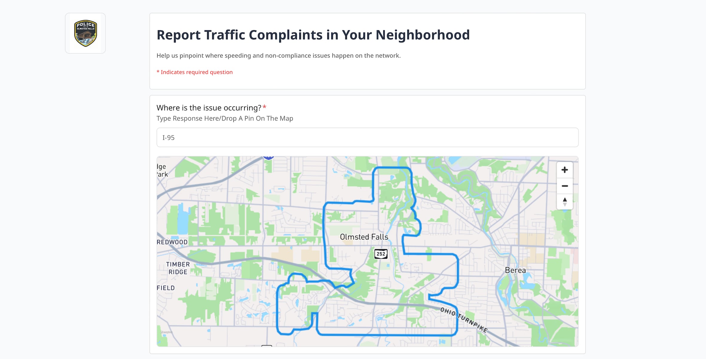 Olmsted Falls launches new online traffic complaint form