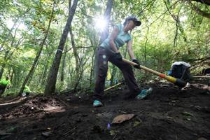 Photo of the day: Volunteers build a new trail at Indian Lake County Park