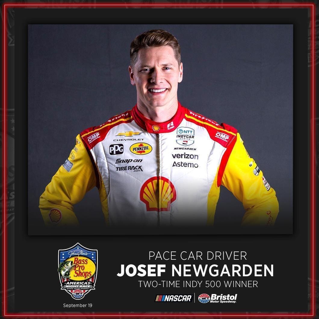 IndyCar’s Josef Newgarden NASCAR Pace Car Driver At Bristol Chase Race