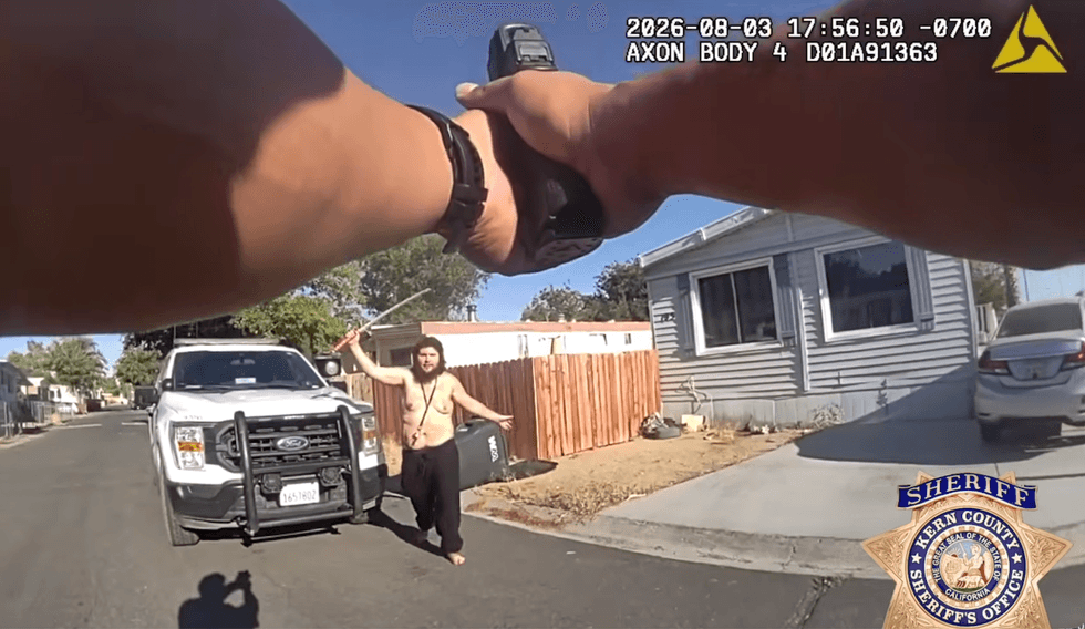 'Kill me!' Unhinged male furious about revving engine at night pulls sword on investigating deputy. Then things get bloody.