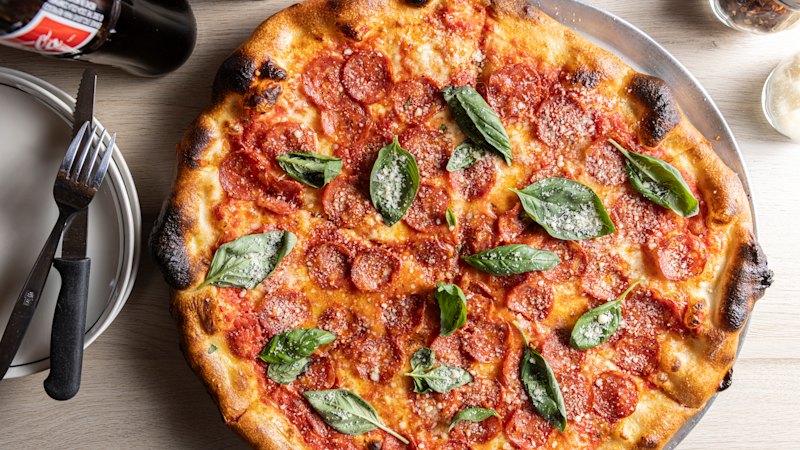 ‘Ostentatiously fun’: Would you tackle one of these supersized American-style pizzas?