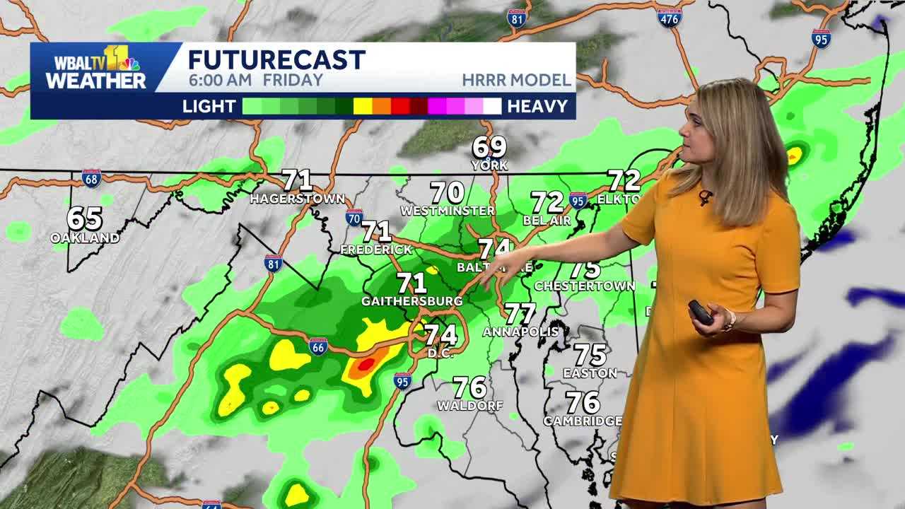 Showers possible Friday morning in the Baltimore area