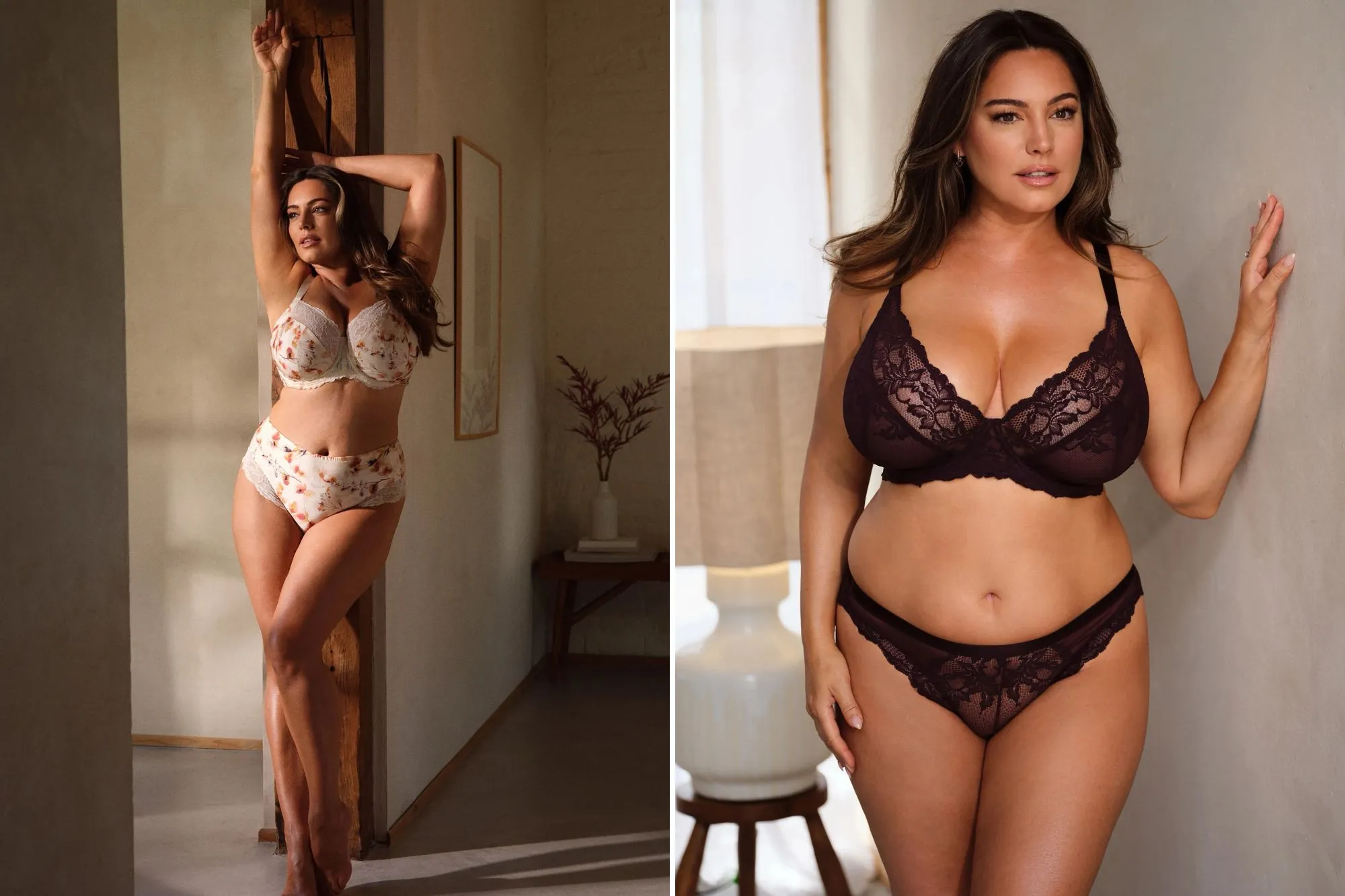 Kelly Brook shows off her enviable curves as she strips to semi-sheer lingerie in sizzling new Next shoot