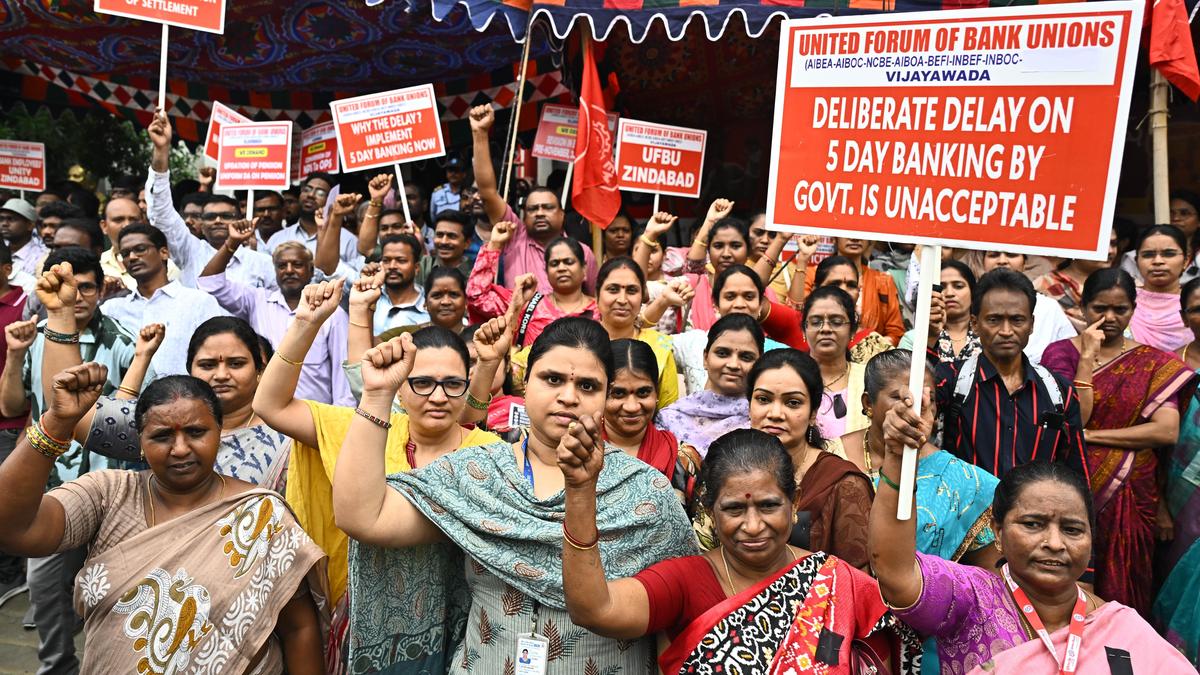 Bank employees observe all-India strike over long-pending demands