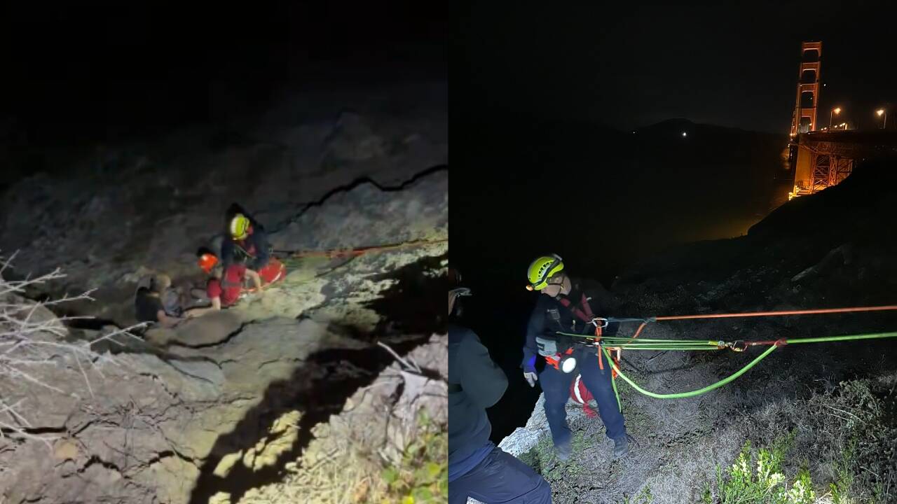 Stuck on San Francisco cliff with just 4% phone battery, how couple was rescued