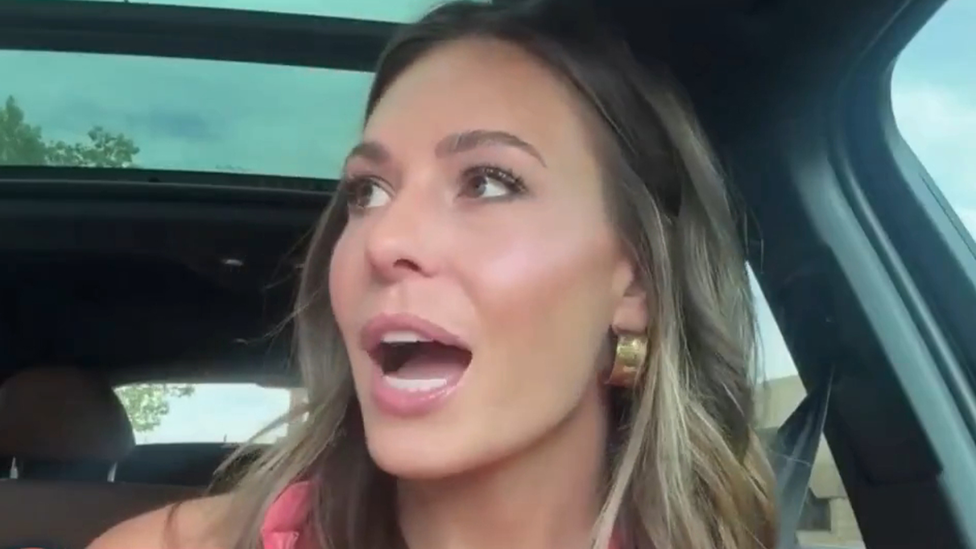 Taylor McGregor’s live TV interview abruptly interrupted by shouting security guard in chaotic scenes – ‘calm down’